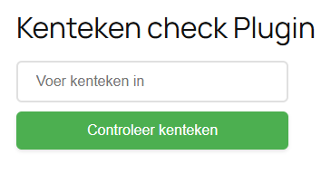 Kenteken check plugin