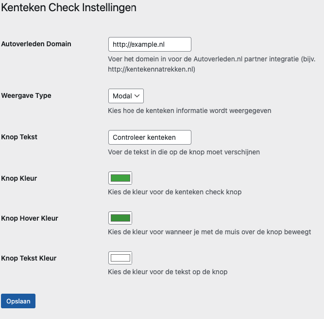 Kenteken check plugin - Afbeelding 2
